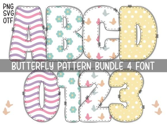 Butterfly Pattern Font for Web Design