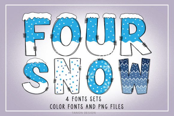 Four Snow: A Festive Color Font for Crafters & Sellers