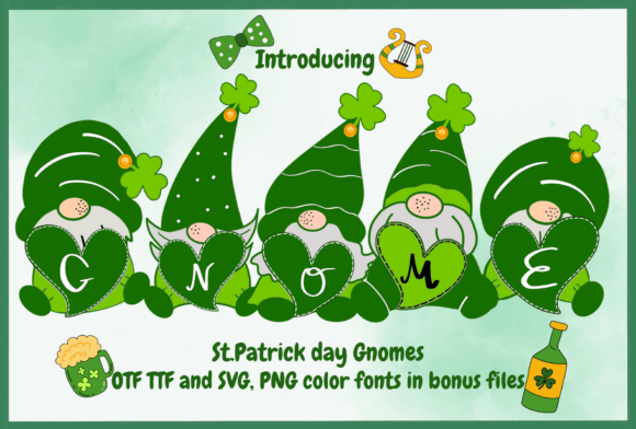 St. Patrick’s Day Gnomes Font