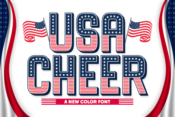 Usa Cheer Font for Crafters: A Decorative Typeface for Patriotic Projects
