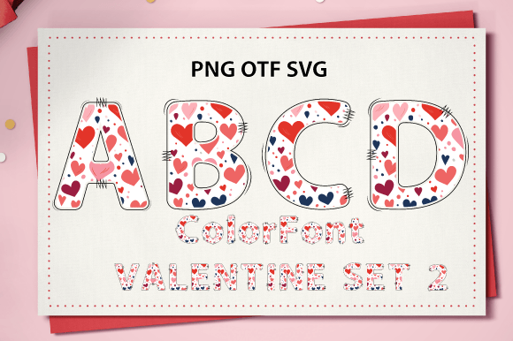Valentine Set 2: A Color Font for Web Design